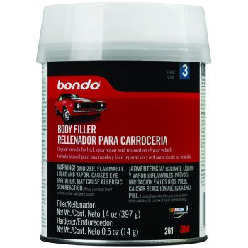 Bondo 261C Body Filler, 1 pt Can, Paste, Pungent Organic