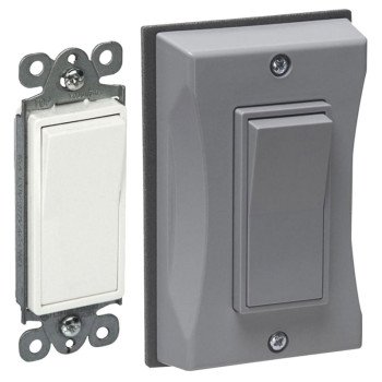 Bell Outdoor 5122-0 Weatherproof Decorator Switch Cover, 15 A, 120/277 V, Gray