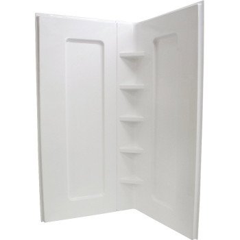 Maax 102892-000 Wall Set, 38 in W, 72 in H, Acrylic, Stud Installation, White