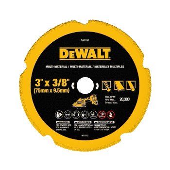 DeWALT DW8530 Diamond Blade, 3 in Dia, 3/8 in Arbor