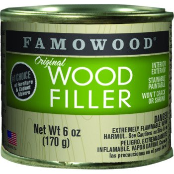 FAMOWOOD 36141126 Wood Filler, Paste, Natural/Tupelo, 6 oz Can