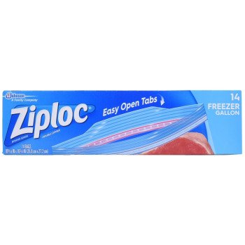Ziploc 00389 Freezer Bag, 1 gal Capacity, 14/PK