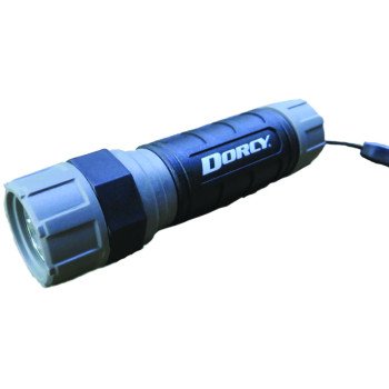 Dorcy 41-2600 Flashlight, AAA Battery, LED Lamp, 140 Lumens, 147 m Beam Distance, 2 hr 25 min Run Time, Gray