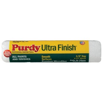 Purdy Ultra Finish 137678M92 Replacement Roller Cover, 3/8 in Thick Nap, 9-1/2 in L, Microfiber Cover, White