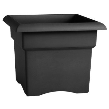 Bloem VER14908 Deck Box Planter, 11-1/4 in H, 14 in W, Square, Plastic, Charcoal