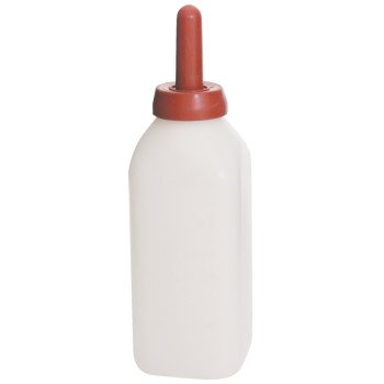 Little Giant 9812 Nursing Bottle, Square, 2 qt Capacity, Polyethylene Bucket, Translucent Bucket, Snap-On Nipple