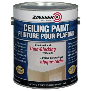 Zinsser 254065 Ceiling Paint, Flat, White, 3.78 L, Water