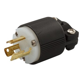 Arrow Hart CWL615P Plug and Connector, 2 -Pole, 15 A, 250 VAC, Male, NEMA: NEMA L6-15, Black/White