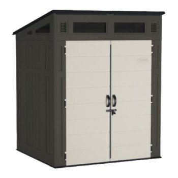 Suncast Modernist BMS6580 Storage Shed, 200 cu-ft Capacity, 6 ft 2-1/2 in W, 5 ft 8-1/4 in D, 7 ft 5-3/4 in H