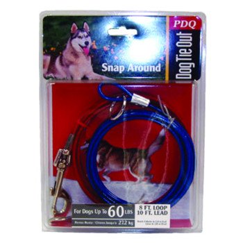 Boss Pet PDQ Q251500099 Pet Tie-Out Belt, 10 ft L Belt/Cable, For: Large Dogs up to 60 lb