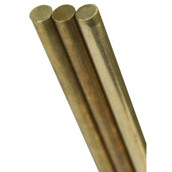 K & S 1166 Decorative Metal Rod, 5/16 in Dia, 36 in L, 260 Brass, 260 Grade