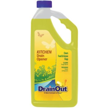 Drain OUT DOK0632N Drain Opener, Liquid, Yellow, Citrus, 32 oz, Bottle