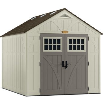 Suncast Tremont BMS8100 Storage Shed, 547 cu-ft Capacity, 8 ft 4-1/2 in W, 10 ft 2-1/4 in D, 8 ft 7 in H, Resin
