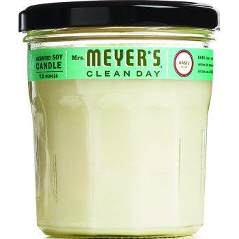 Mrs. Meyer's 44116 Soy Candle, Basil Scent Fragrance, 35 hr Burning, Creamy Candle