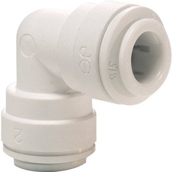 John Guest PP0308WP Union Pipe Elbow, 1/4 in, Polypropylene, White, 150 psi Pressure