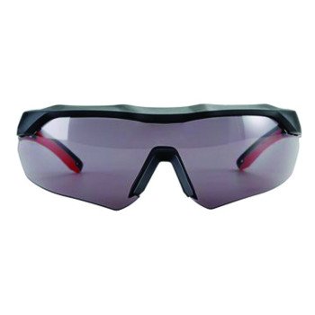3M 47091-WZ4 Safety Glasses, Anti-Fog, Anti-Scratch Lens, Wraparound Frame, Black/Red Frame