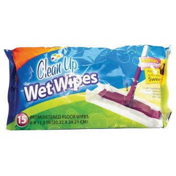 FLP Clean-Up 8863 Wet Floor Wipes, 8 in L, 11-1/2 in W