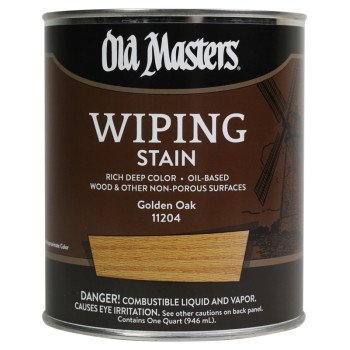 Old Masters 11204 Wiping Stain, Golden Oak, Liquid, 1 qt, Can
