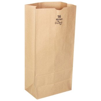 Duro Bag Husky Dubl Lif 70216 Grocery SOS Bag, #16, 7-3/4 in L, 4-13/16 in W, 16 in H, Recycled Paper, Kraft