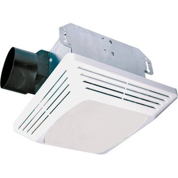 Air King ASLC50 Exhaust Fan, 1.6 A, 120 V, 50 cfm Air, 3 Sones, CFL, Fluorescent Lamp, 4 in Duct, White