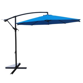 Seasonal Trends UMAC10BKOBD-34 Umbrella and Stand, 98.4 in OAH, 10 ft W Canopy, 10 ft L Canopy, Round Canopy