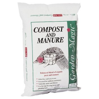 Garden Magic 5240 Compost and Manure, Solid, Dark Brown/Light Brown, Faint Soil, 40 lb Bag