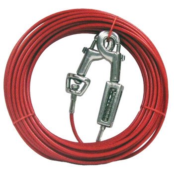 Boss Pet PDQ Q3540SPG99 Tie-Out with Spring, 40 ft L Belt/Cable, For: Large Dogs up to 60 lb