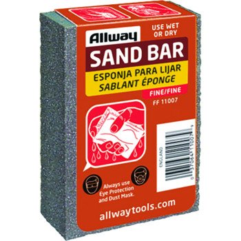 Allway Tools FF Sand Bar, 4 in L, 3-1/2 in W, Fine, Aluminum Oxide Abrasive