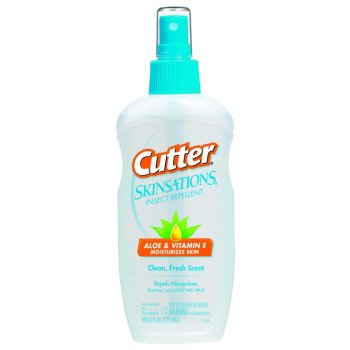 Cutter SKINSATIONS 54010-6 Insect Repellent, 6 fl-oz Bottle, Liquid, Water White, Alcohol