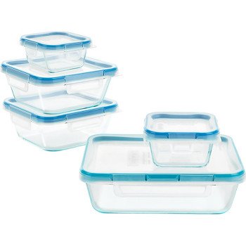 Corelle 1109331 10-Piece Food Container Set, Glass