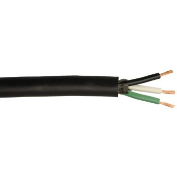 CCI 233870408 Electrical Cable, 14 AWG Wire, 3-Conductor, Copper Conductor, TPE Insulation, TPE Sheath, Black Sheath