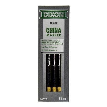 Dixon Ticonderoga 00077 China Marker, Black, 7 in L