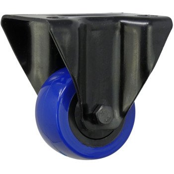 Shepherd Hardware 3656 Rigid Caster, 2 in Dia Wheel, TPU Wheel, Black/Blue, 135 lb, Polypropylene Housing Material