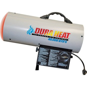 Dura Heat GFA40 Forced Air Heater, 20 lb Fuel Tank, Liquid Propane, 40000 Btu, 1000 sq-ft Heating Area, White