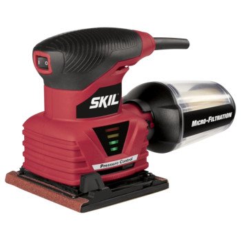 SKIL 7292-02 Palm Sander, 2 A, 1/4 in Sheet, Includes: (1) Paper Punch Plate and (1) 7292-02 Sheet Palm Sander
