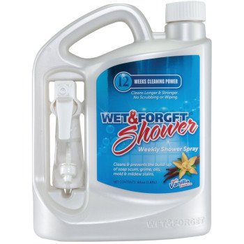 Wet & Forget 801064 Shower Cleaner, 64 oz, Bottle, Liquid, Soft Vanilla, Pale Yellow