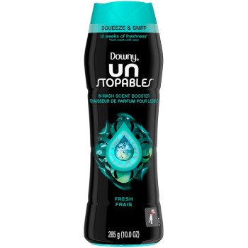 Downy Unstopables 80730051 In-Wash Scent Booster Beads, 9.1 oz Bottle, Solid, Fresh, Blue/Green