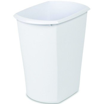 Sterilite 10518006 Waste Basket, 3 gal Capacity, White, 13 in H