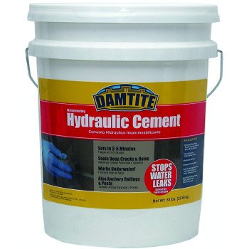 Damtite 07502 Hydraulic Cement, Gray, Powder, 50 lb Pail