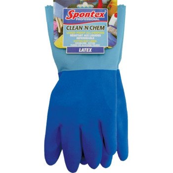 Spontex 74043 Protective Gloves, XL, Latex, Blue