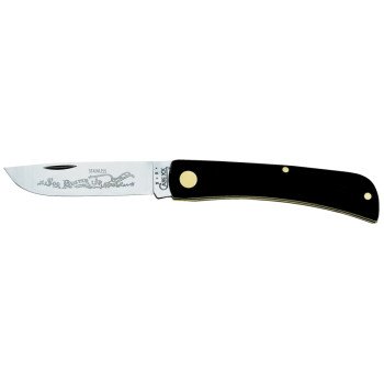 CASE 00095 Folding Pocket Knife, 2.8 in L Blade, Stainless Steel Blade, 1-Blade, Black Handle