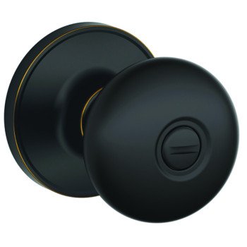 Dexter J Series J40 STR 716 Privacy Lockset, Round Design, Knob Handle, Aged Bronze, Metal, Interior Locking