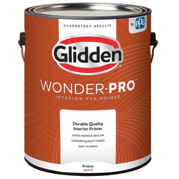 Glidden Wonder-Pro GLWP3300 Series GLWP3300/01 PVA Primer, Flat, White, 1 gal
