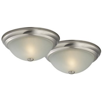 Boston Harbor Flush Mount Ceiling Fixture, 120 V, 60 W, A19 or CFL Lamp, Brushed Nickel Fixture