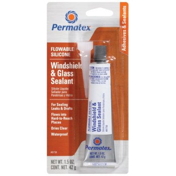 Permatex 81730 Windshield and Glass Sealer, 1.5 fl-oz Tube, Paste, Mild, Clear