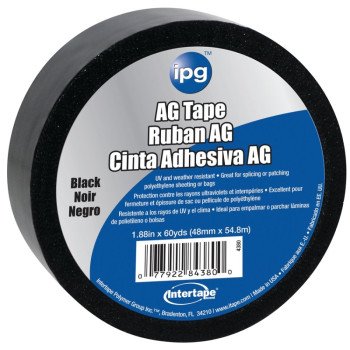 IPG 4380 Adhesive Tape, 60 yd L, 1-7/8 in W, Polyethylene Backing, Black