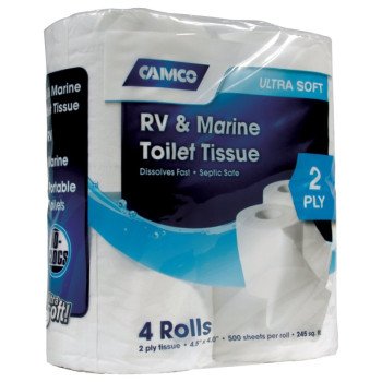 Camco 40274 Toilet Tissue, 500 Sheets per Roll, 2-Ply