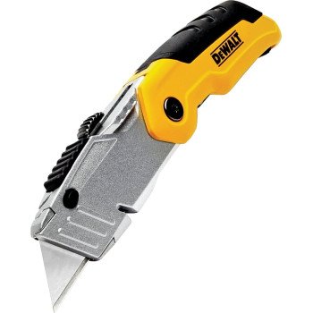 DeWALT DWHT10035L Utility Knife, 2-1/2 in L Blade, Stainless Steel Blade, Long Handle, Black/Yellow/Silver Handle