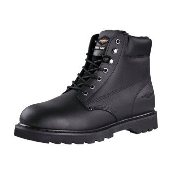 Diamondback Work Boots, 8, Medium W, Black, Leather Upper, Lace-Up, Steel Toe, With Lining