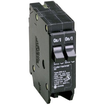 Cutler-Hammer BD1515 Circuit Breaker with Rejection Tab, Duplex, 15 A, 1 -Pole, 120 V, Instantaneous Trip